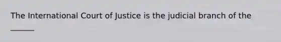 The International Court of Justice is the judicial branch of the ______