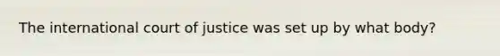 The international court of justice was set up by what body?