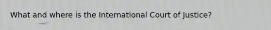 What and where is the International Court of Justice?