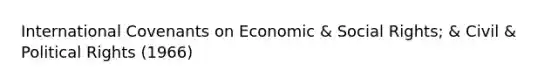 International Covenants on Economic & Social Rights; & Civil & Political Rights (1966)