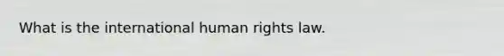 What is the international human rights law.