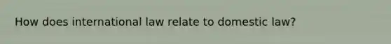 How does international law relate to domestic law?