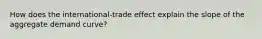 How does the international-trade effect explain the slope of the aggregate demand curve?