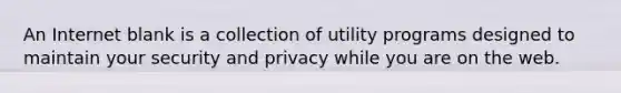 An Internet blank is a collection of utility programs designed to maintain your security and privacy while you are on the web.