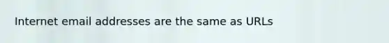 Internet email addresses are the same as URLs