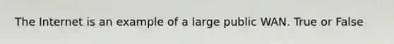 The Internet is an example of a large public WAN. True or False