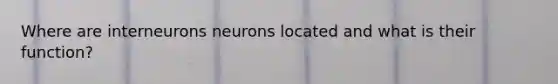 Where are interneurons neurons located and what is their function?