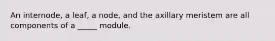 An internode, a leaf, a node, and the axillary meristem are all components of a _____ module.