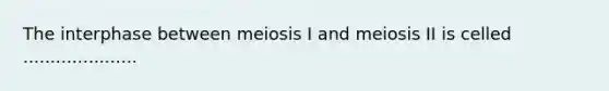 The interphase between meiosis I and meiosis II is celled .....................