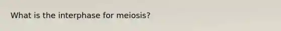 What is the interphase for meiosis?