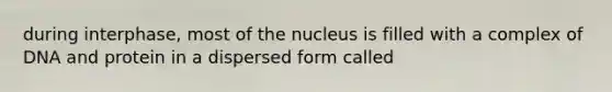 during interphase, most of the nucleus is filled with a complex of DNA and protein in a dispersed form called