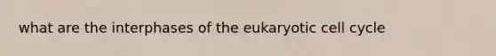 what are the interphases of the eukaryotic cell cycle