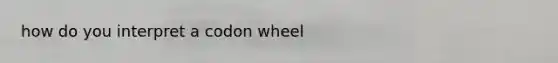 how do you interpret a codon wheel