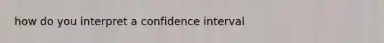 how do you interpret a confidence interval