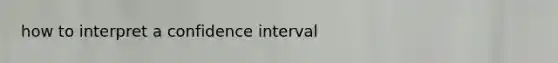 how to interpret a confidence interval