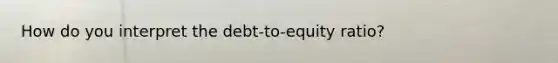 How do you interpret the debt-to-equity ratio?