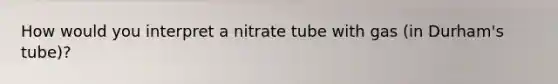 How would you interpret a nitrate tube with gas (in Durham's tube)?