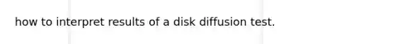 how to interpret results of a disk diffusion test.