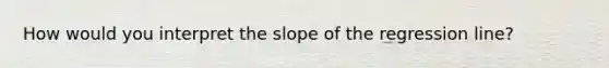 How would you interpret the slope of the regression line?