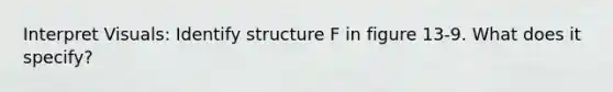 Interpret Visuals: Identify structure F in figure 13-9. What does it specify?