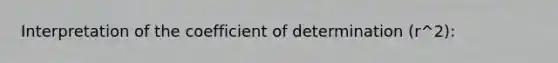 Interpretation of the coefficient of determination (r^2):