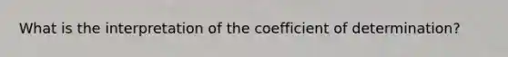 What is the interpretation of the coefficient of determination?