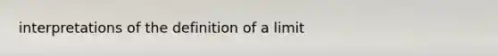 interpretations of the definition of a limit