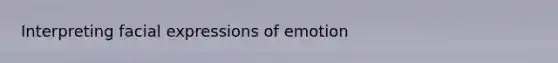 Interpreting facial expressions of emotion