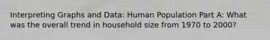 Interpreting Graphs and Data: Human Population Part A: What was the overall trend in household size from 1970 to 2000?