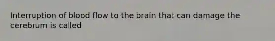 Interruption of blood flow to the brain that can damage the cerebrum is called