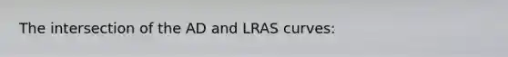 The intersection of the AD and LRAS curves: