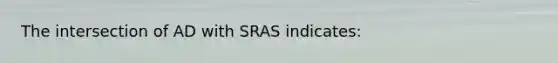 The intersection of AD with SRAS indicates: