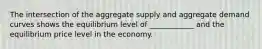 The intersection of the aggregate supply and aggregate demand curves shows the equilibrium level of ____________ and the equilibrium price level in the economy.