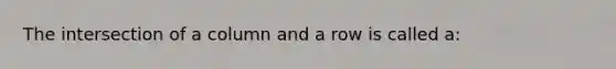 The intersection of a column and a row is called a: