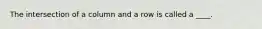 The intersection of a column and a row is called a ____.
