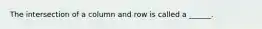 The intersection of a column and row is called a ______.