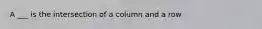 A ___ is the intersection of a column and a row