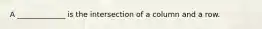 A _____________ is the intersection of a column and a row.