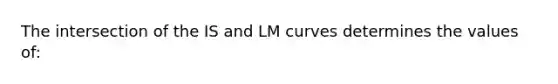 The intersection of the IS and LM curves determines the values of: