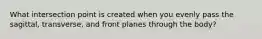 What intersection point is created when you evenly pass the sagittal, transverse, and front planes through the body?