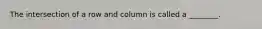 The intersection of a row and column is called a ________.