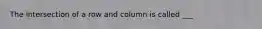 The intersection of a row and column is called ___