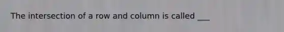 The intersection of a row and column is called ___