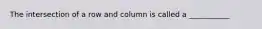 The intersection of a row and column is called a ___________