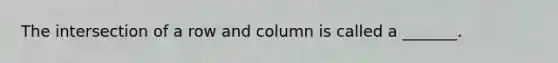 The intersection of a row and column is called a _______.