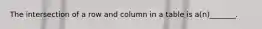 The intersection of a row and column in a table is a(n)_______.