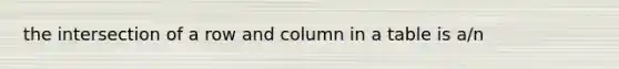 the intersection of a row and column in a table is a/n