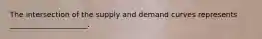 The intersection of the supply and demand curves represents _____________________.