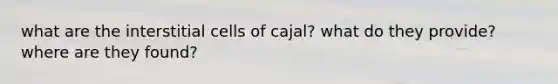 what are the interstitial cells of cajal? what do they provide? where are they found?