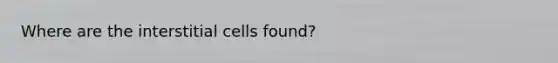 Where are the interstitial cells found?